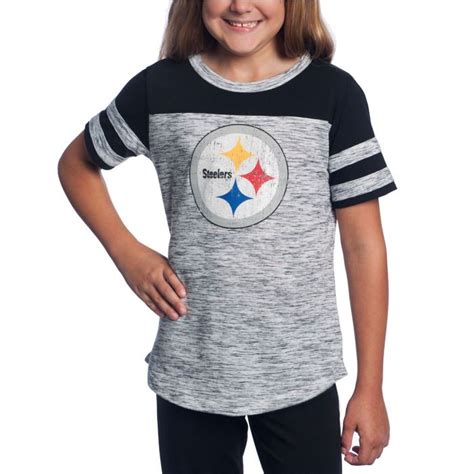 Pittsburgh Steelers Girl's New Era Space Dye Short Sleeve T-Shirt