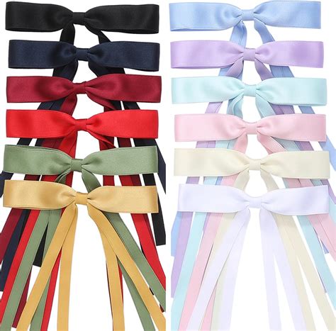 Amazon Set Of Big Satin Solid Ribbon French Barrette Large Big