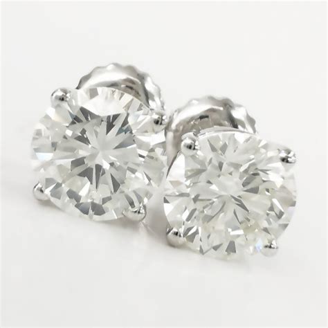 Ct Vs Diamond Stud Earrings Kt Wei Gold Catawiki