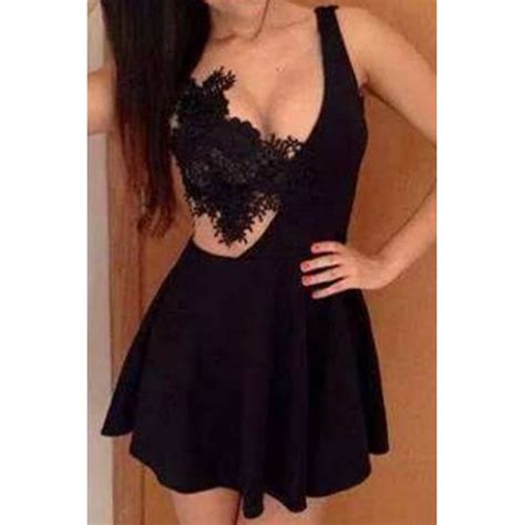 Alluring Sleeveless Plunging Neck Backless Solid Color Dress For Women