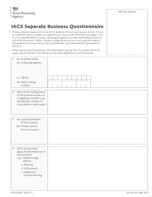 Fillable Online IACS Separate Business Questionnaire Fax Email Print