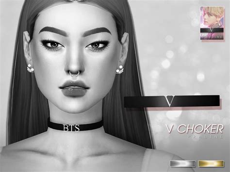 Pralinesims V Choker Chokers Sims 4 Piercings Sims 4