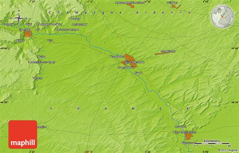 Physical Map of Épernay