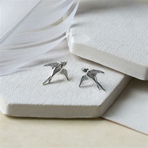 Sterling Silver Swallow Stud Earrings Martha Jackson