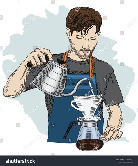 Barista Making Pour Over Brewing Coffee Hand Royalty Free Stock