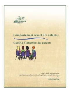 Comportement Sexuel Des Enfants Guide Lintention Des