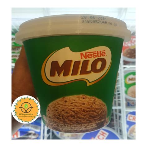 Jual Es Krim Nestle Milo Rasa Coklat Dengan Coklat Malt 750 Ml Shopee