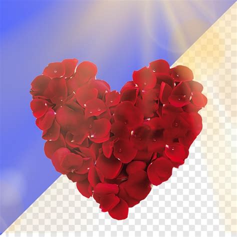 Premium PSD Heart Of Red Petals