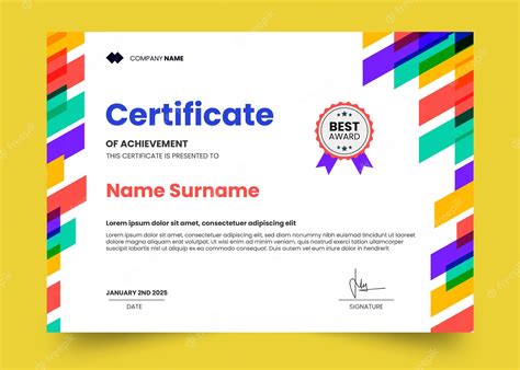 Premium Psd Modern And Simple Certificate Design Template