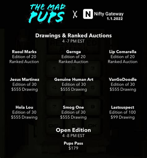 The Mad Pups Curated NFT Drop Jan 1 2022 NFT CULTURE NFT News