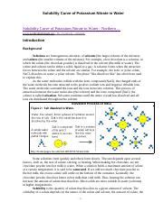 Understanding Solubility Potassium Nitrate In Water Experiment