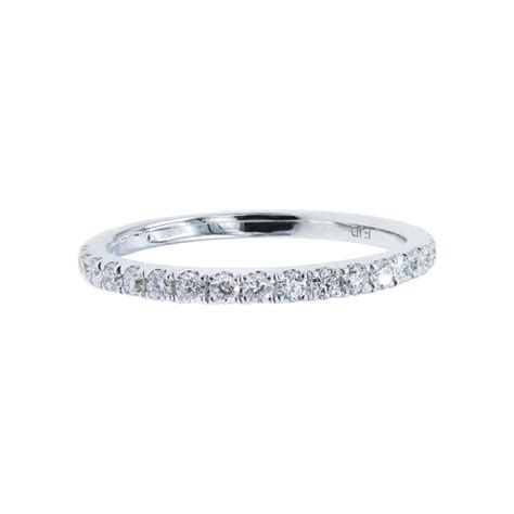 14 Karat White Gold Diamond Wedding Band Ring At 1stdibs