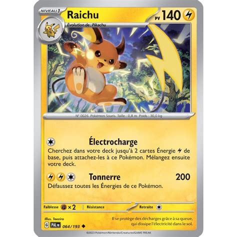 Raichu 064 193 Carte Pokémon Peu commune Neuve VF