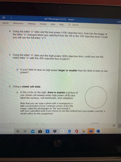Solved B Lab 3 Microscopy-2 (1) (1) - Saved. judit Layout | Chegg.com 