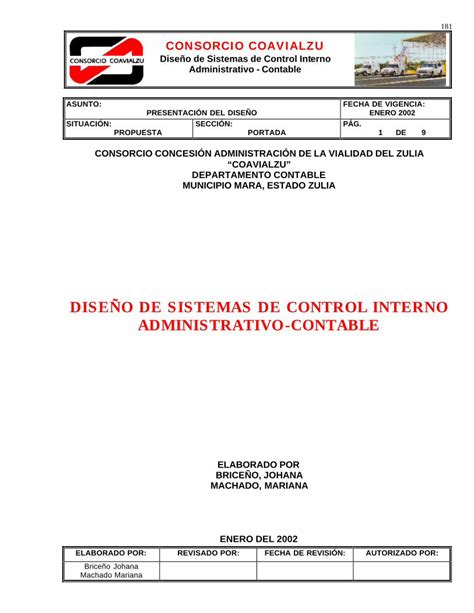 PDF DISEÑO DE SISTEMAS DE CONTROL INTERNO ADMINISTRATIVO CONTABLE