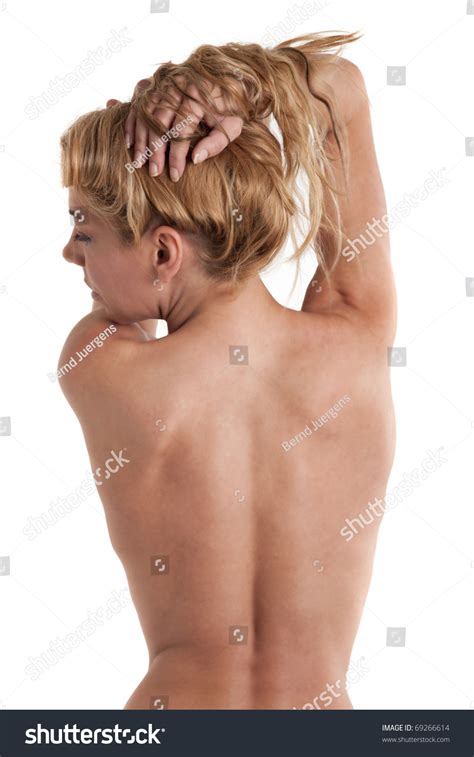 Back Nude Woman Isolated On White Stock Photo 69266614 Shutterstock