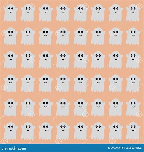 Set Of Cute Ghosts Apparition Spook Horror Poster For Happy