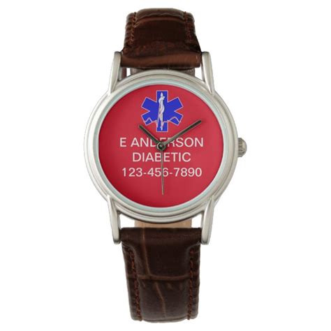 Custom Medical Identification Emergency Alert Wrist Watch