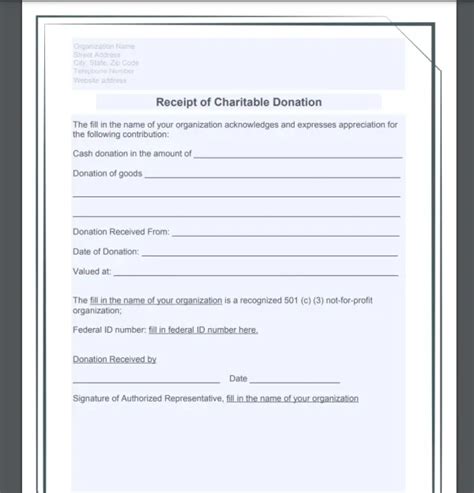 Donation Receipt Template For Nonprofits 5 Free Downloads