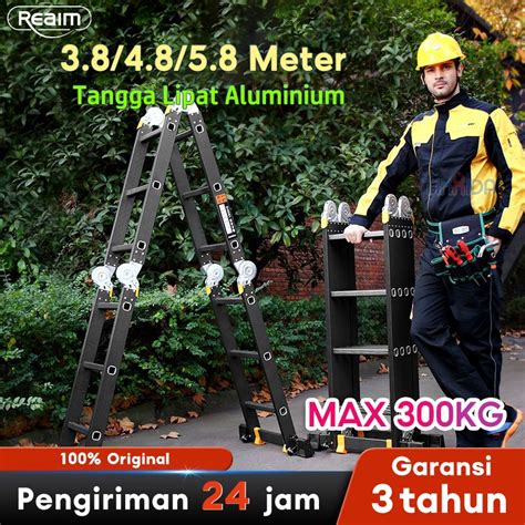 Jual Reaim Tangga Lipat Aluminium Ukuran Meter Tipe Sahara