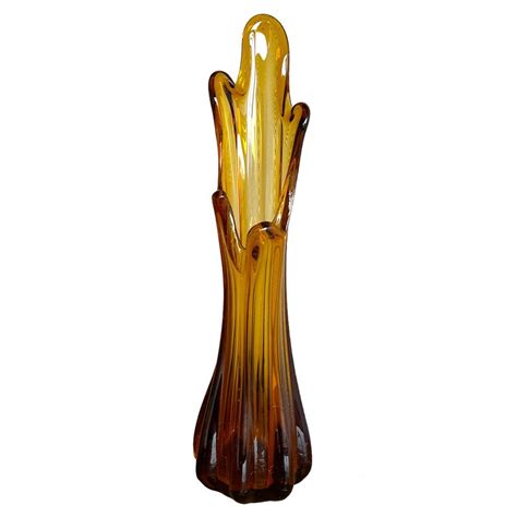 Vase soliflore en verre soufflé années 70