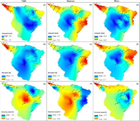 The Spatial Distributions Of Daily Precipitation A C Amount D F