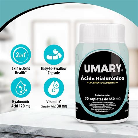 WellnessMax Umary Suplementos de ácido hialurónico colágeno cúrcuma