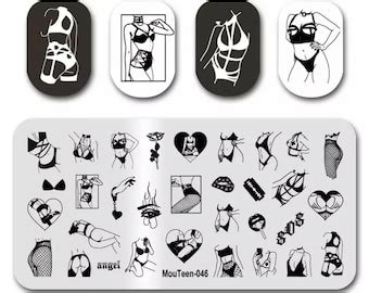 Nude Nail Stamping Etsy