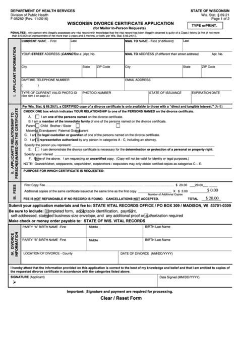 Wisconsin Divorce Forms Printable