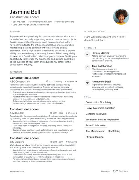 3 Construction Laborer Resume Examples How To Guide For 2024