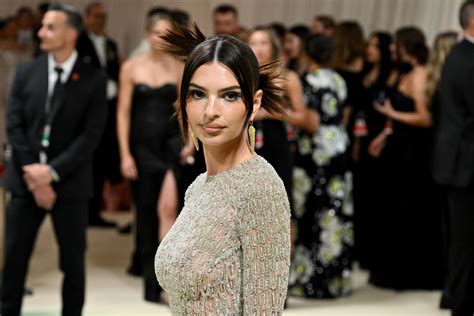 Emily Ratajkowski Goes Sheer And Backless In Crystallized Atelier