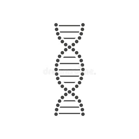 Vector DNA Helix Black Icon Isolated On White Background Stock Vector