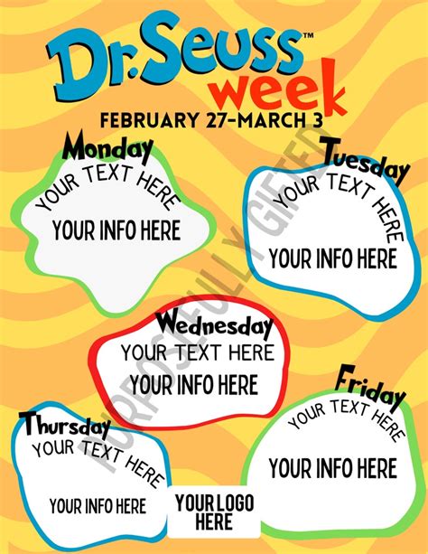 School Spirit Week Schedule Reading Across America School Pto