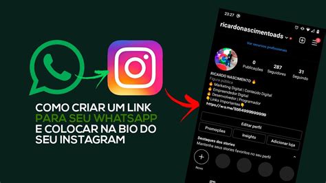 Como Colocar Link Do WhatsApp No Instagram YouTube