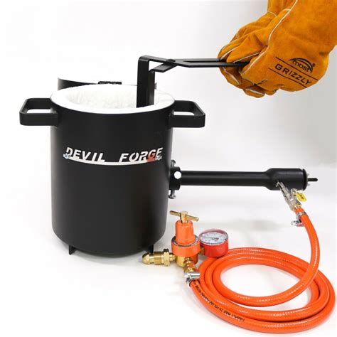 DEVIL FORGE FB1Sb10KG Gas Propane Melting Furnace Forge Tongs