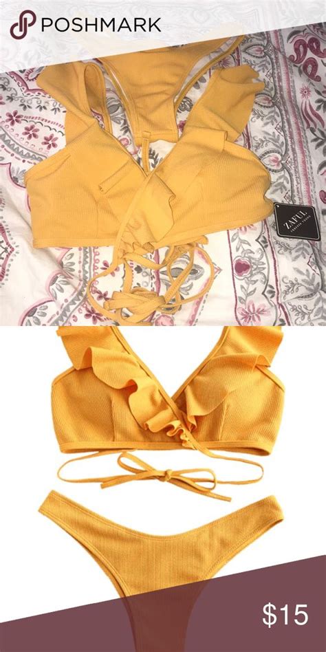 Yellow Zaful Bikini Size Large Zaful Bikinis Bikinis Yellow Bikini