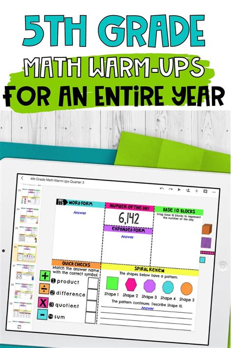 180 Days Of ‘done For You Math Warm Ups For 4th And 5th Grade Fun In