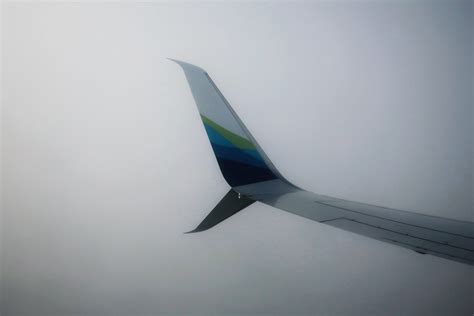 Alaska Airline Wing In Fog Coffeelady Flickr