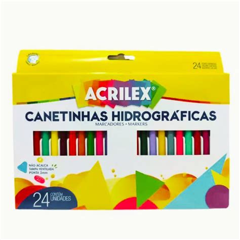 Canetinha Hidrografica 24 Cores Acrilex Acrilex