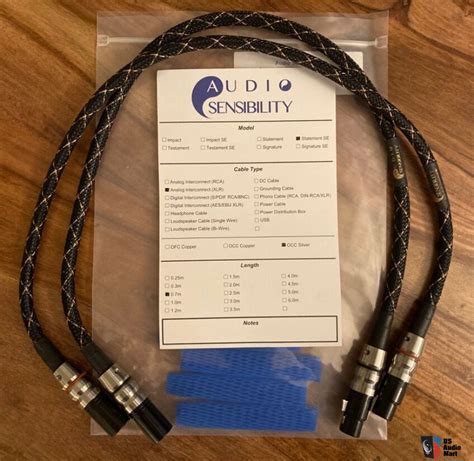 Audio Sensibility Statement Se Occ Silver Xlr Interconnects M