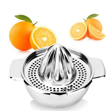 1Pcs Stainless Steel Lemon Juicer With Bowl Manual Juicer Fruit Orange Squeezer Lemon Maker ...