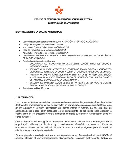 GFPI F 135 Guia De Aprendizaje GFPI F 135 V PROCESO DE GESTIN DE