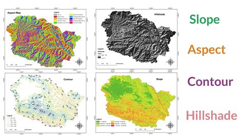 Slope Aspect Contour Hillshade Map In Arcgis Youtube