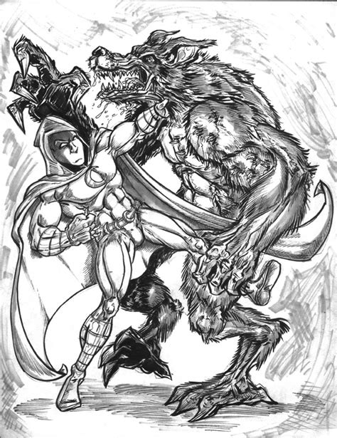 Moon Knight .vs Werewolf by Gazbot on DeviantArt