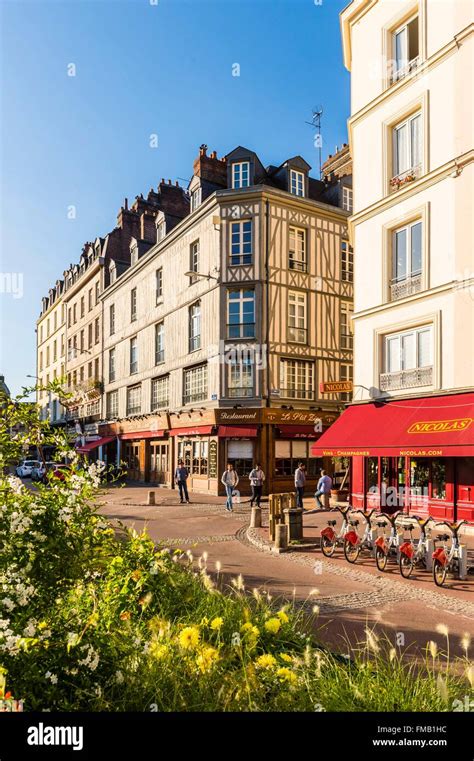 France Seine Maritime Rouen Vieux Marche Square Stock Photo Alamy