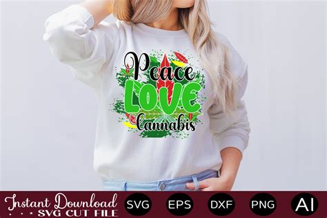 Peace Love Cannabis 01 Graphic By Gatewaydesign · Creative Fabrica