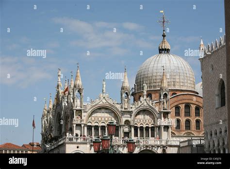 The Duomo In Venice On St Marks Square Piazza San Marco Italy Stock