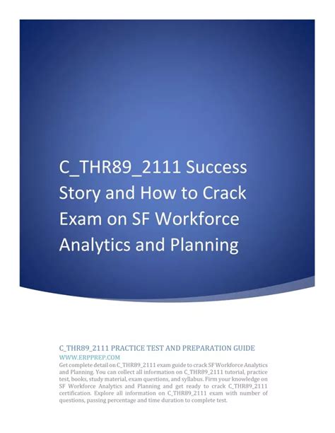 PPT C THR89 2111 Success Story And How To Crack Exam On SAP SF WFA