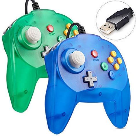 Buy 2 Pack N64 Mini USB Controller Retro Classic Wired N64 64 Bit Game