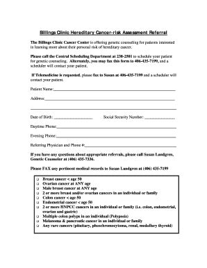 Fillable Online Hereditary Cancer Risk Assessment Program Fax